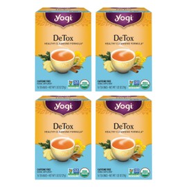 Yogi Yogi Tea DeTox Tea - 16 Tea Bags per Pack (4 Packs) - Organic Detox Tea for Digestive & Circulation Support - Includes Burdock, Dandelion, Ginger Root, Black Pepper, Cardamom & Juniper Berry