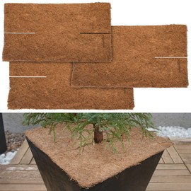 Royal Gardineer Cold Protection Plants: Set of 3 Square Frost Protection Coconut Mats for Potted Plants, 38 x 38 cm (Plant Coaster, Winter Protection Mat, Winter Protection Hoods)