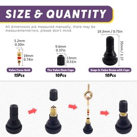 Swpeet Juego de 40 herramientas para extracción de vástago de válvula de neumático con vástagos de válvula a presión con núcleos de vástago de válvula, llave de extracción de núcleo de válvula de