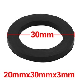 TOP-VIGOR 5Pcs Rubber Flat Washers, 30mm OD 20mm ID 3mm Thickness Heavy Duty Black Rubber Grommet Vibration Damping Pads Sealing Gasket Washers for Faucet Pipe Water Hose Fastener Bolt