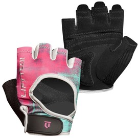 Lift Tech Fitness Elite Workout Gloves for Women - Gym Gloves for Women Into Weights, HIIT, Strength Training - Female Weightlifting Gloves with Full Palm Protection - Pink & Teal, M