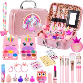 VCYCTO Makeup Set, Toy, Girls, Makeup Set, Children's Toy, Kids, Cosmetics, Educational Toy, Elementary School Students, Makeup, Princess, Storage Box, Popular, Safe, Real, Washable, Pretend Play, 3