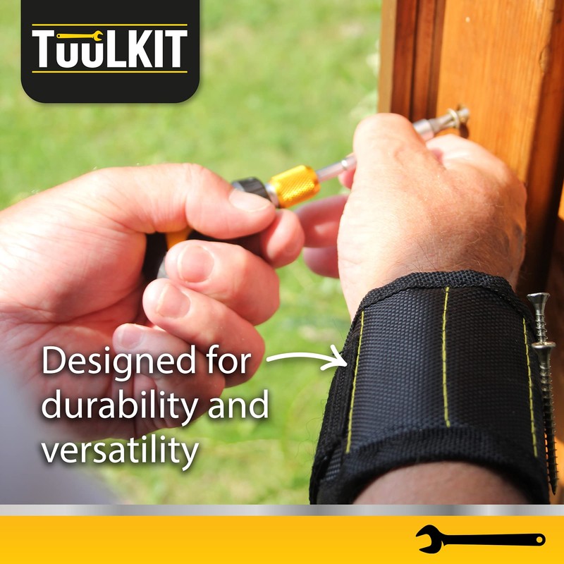 TuulKit Magnetic Tool Wristband – Magnetically Holds Tools Nails Screws