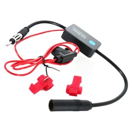 leruiyezs Antennenverstärker Autoradio Mit Hoher Empfangsleistung Für FM Radio 12V Antenne Auto Mit 25dB Verstärkung Geringem Rauschen Klebemontage Und Rotem Clip für Den Meisten Auto Antennen