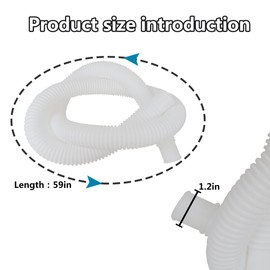 2025 New 2 Pack Pool Hose for In-tex 1.25" Diameter Above Ground Pool Pump Hoses Replacement Accessory 59" Long 1-1/4 Swimming Pool Filter Pump Hoses 607 637 With 4 Metal Clamps