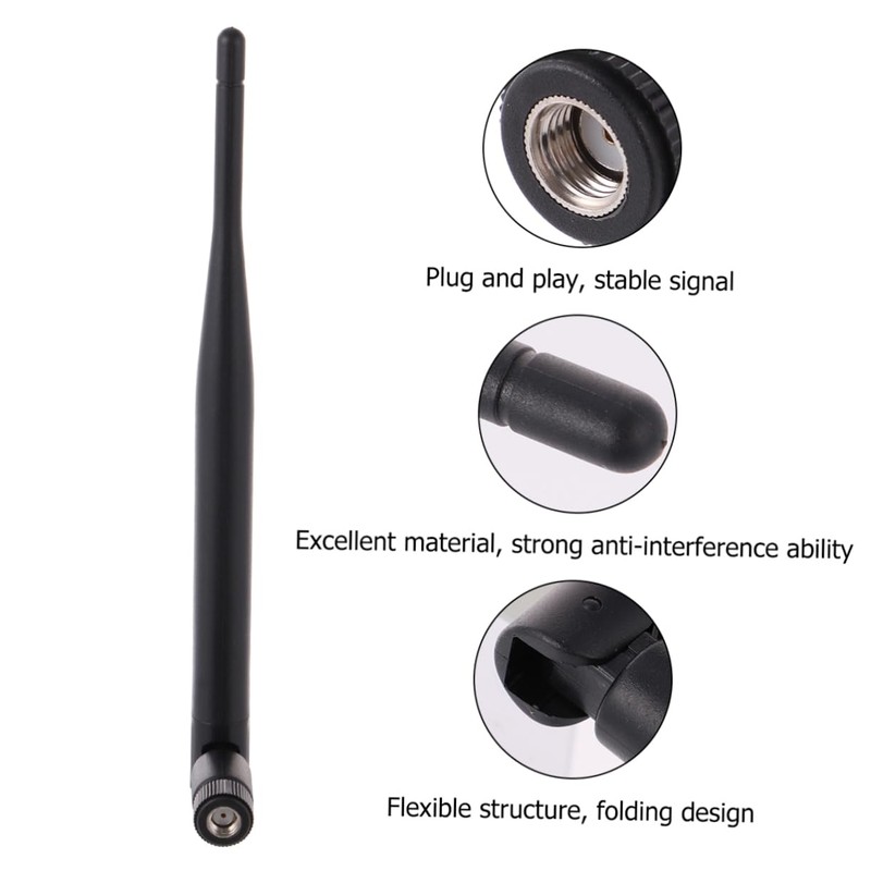 CIYODO 4pcs Wireless Router Antenna SMA Connector Black Omnidirectional Antenna