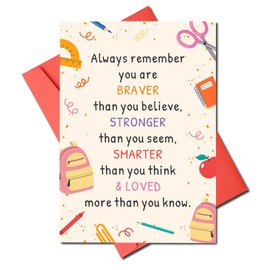 First Day of School Card Gifts for Daughter Son from Mom Dad Back to School Gifts for Students Daughter Son Birthday Card Gifts Back to School Preschool Supplies for Granddaughter Kindergarten Preschool Card