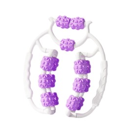 Hellery Leg Massage Roller with 15 Wheels for Exercise And Fitness, Violet