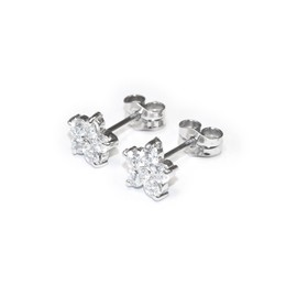 Children's Cubic Zirconia Stud Earrings – White Gold