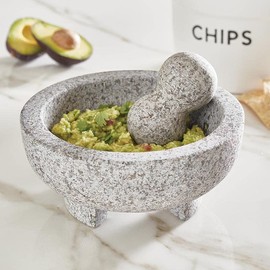 Santa Barbara Design TableSugar Studio Mortar and Pestle Set Molcajete Spice Grinder, 7.8" Diameter, Granite