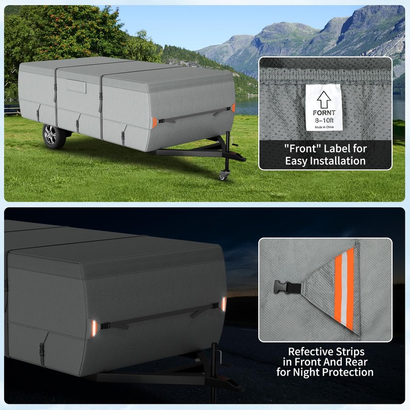 Tuszom Pop Up Camper Cover, 7 Layers Waterproof Folding Camping