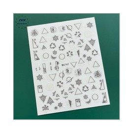 Christmas Snow Nail Sticker Santa Reindeer Deer Tree Geometric Figure Stripes Wg747 Nail Wraps Stickers Manicure Supplies for Women Nails Full Long Lasting Easy Apply and Remove