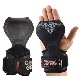 Cobra Grips PRO Best Weight Lifting Gloves, Heavy Duty Straps, Alternative to Power Lifting Hooks, Power Lifting, for Deadlifts with Built in Adjustable Neoprene Padded Wrist Wrap Support.