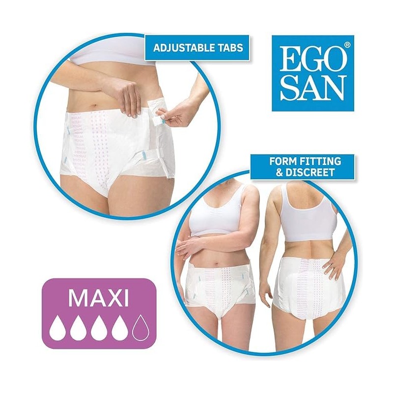 EGOSAN Maxi Incontinence Adult Diaper Brief Maximum Absorbency and Adjustable
