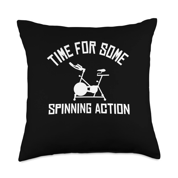 Time For Some Spinning Action Spin Cycle Bike Throw Pillow