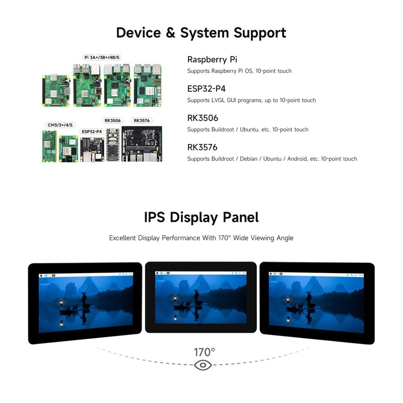 Waveshare 7 inch DSI Capacitive Touch Display Compatible with Raspberry