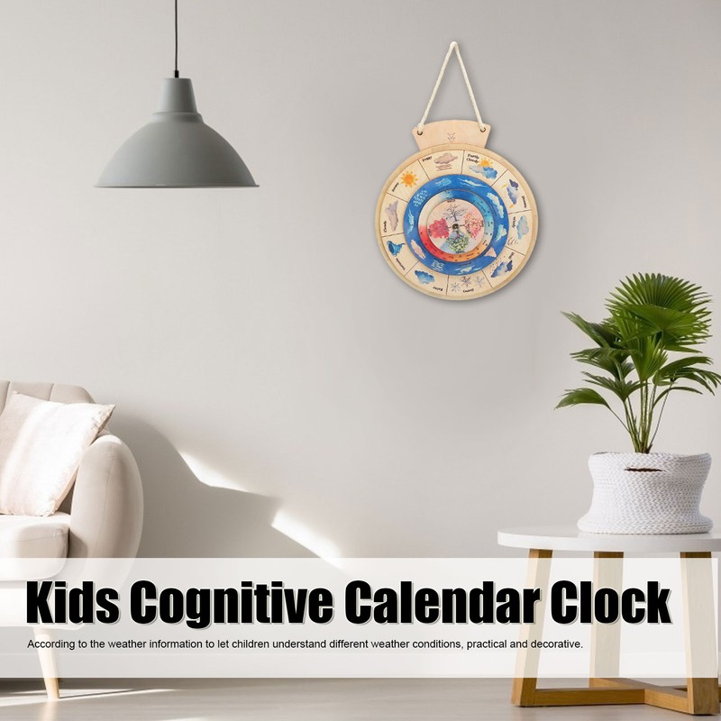 Kids Cognitive Calendar Clock Weather Cloud Seasons Temperature Early Learning