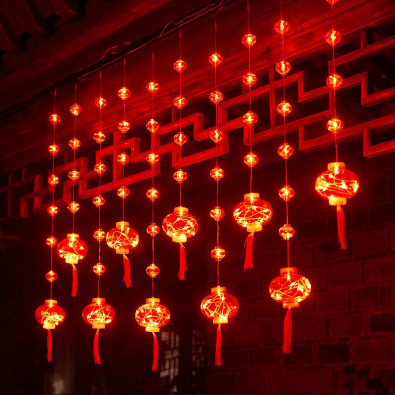 Spring Festival Red Lantern and Fu Decorative Lights