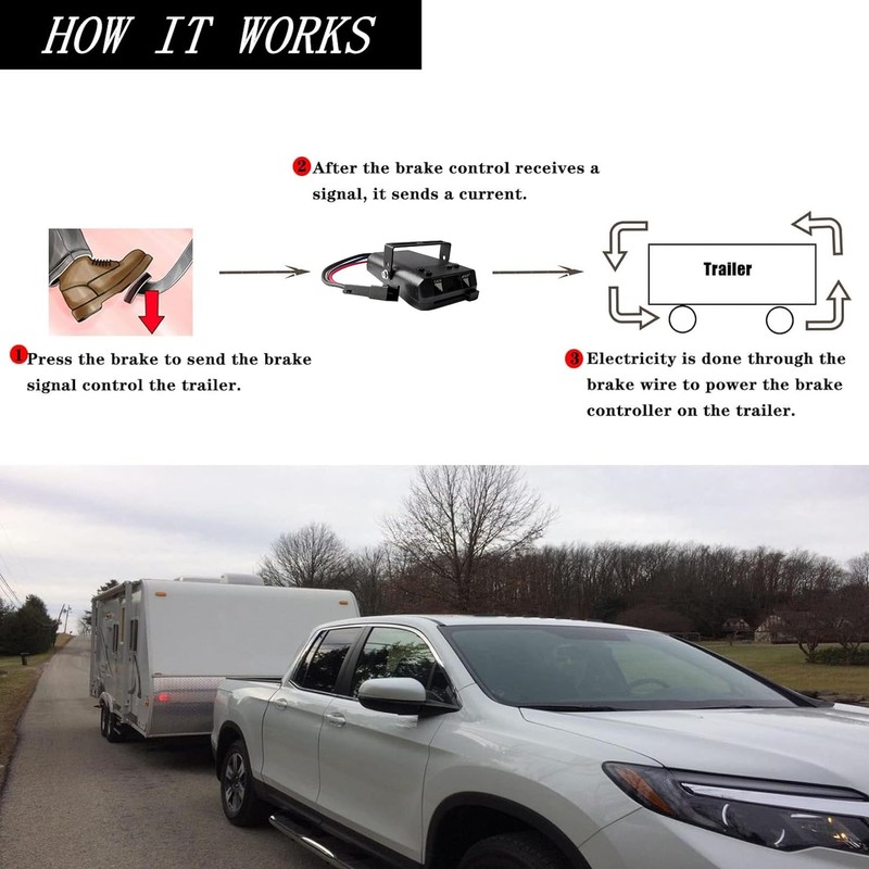 Timilge Proportional Trailer Brake Controller Kit, Digital Electric Brake Control