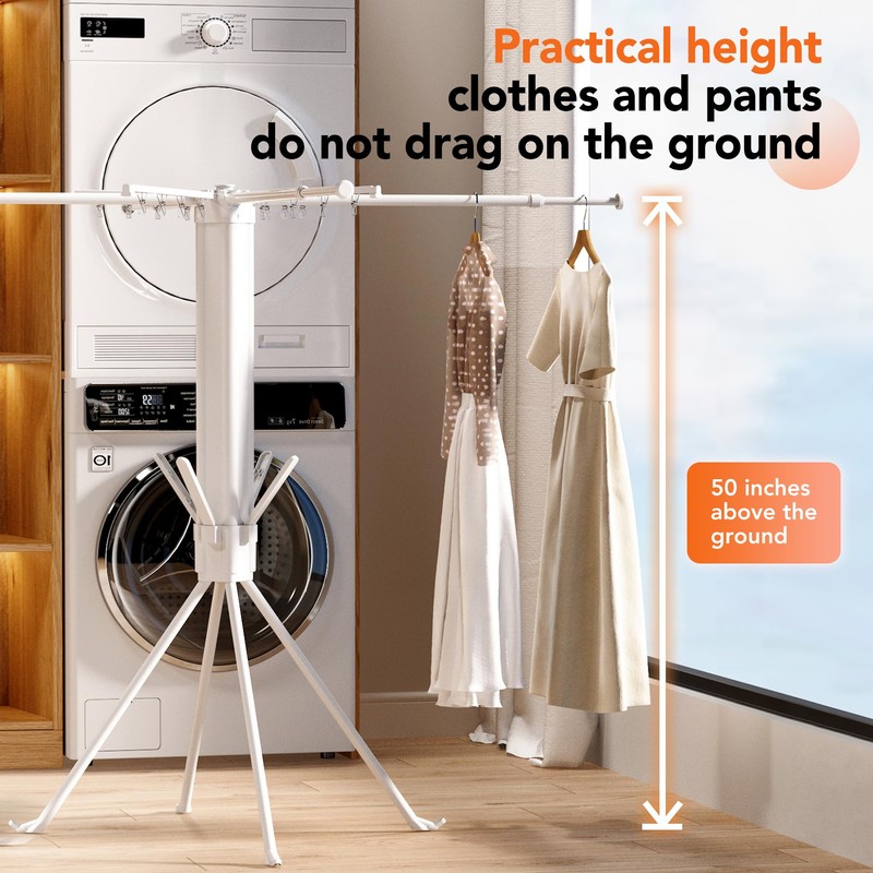ZAYESUHA Foldable 4-Legged Clothes Drying Rack, Extra Stable Heavy Duty