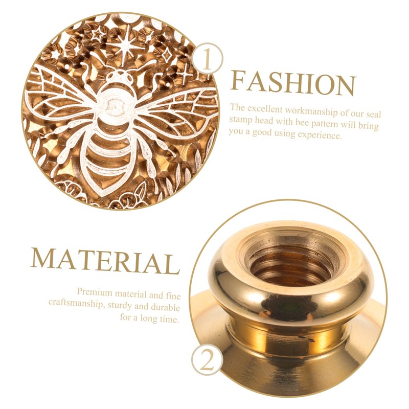 IWOWHERO DIY Crafts Bee Pattern Wax Seal Stamp Head Durable