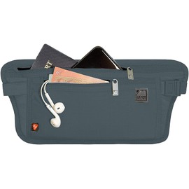 Lewis N. Clark unisex adult + Card, Id, & RFID Money Belt Travel Pouch Waist Stash Credit Card Id Passport Holder for Women Men, Charcoal, Small US