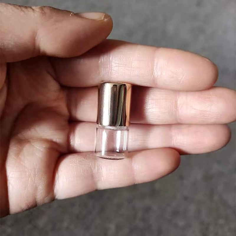 Mozff 12Pcs 1ml Mini Glass Roll on Bottles Roller Refillable