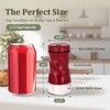 Red Salt and Pepper Shakers with Adjustable Pour Hole, NEODACO