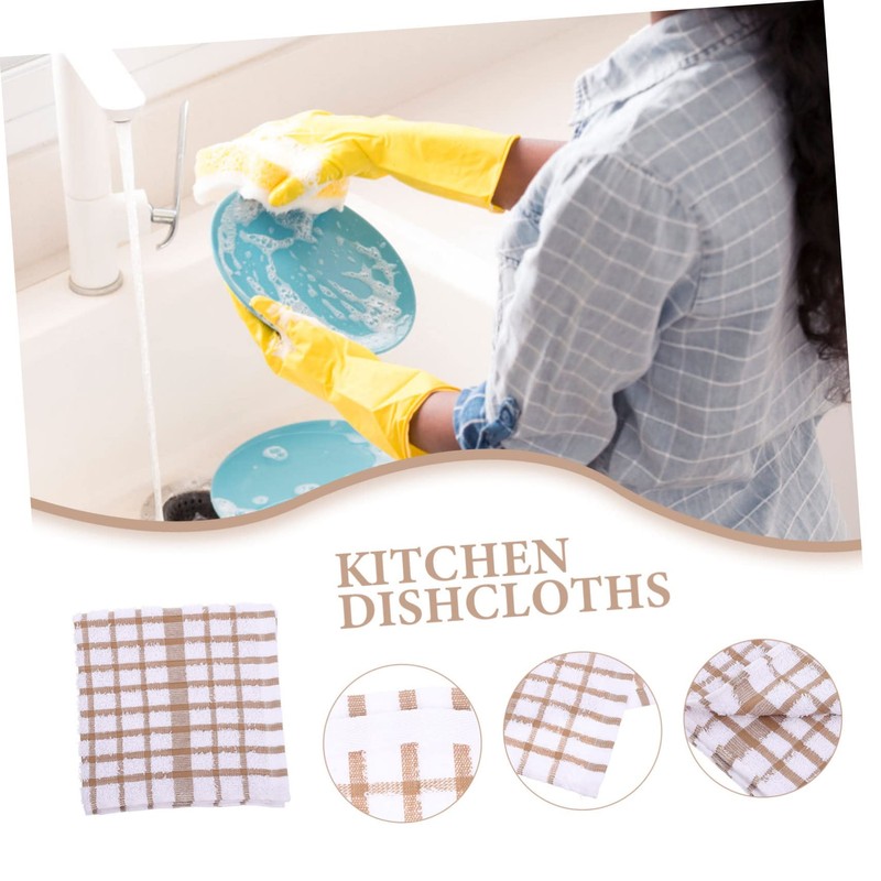 Ciieeo 3Pcs Supple Kitchen Dish Towels Organic Cotton Cleaning Cloths