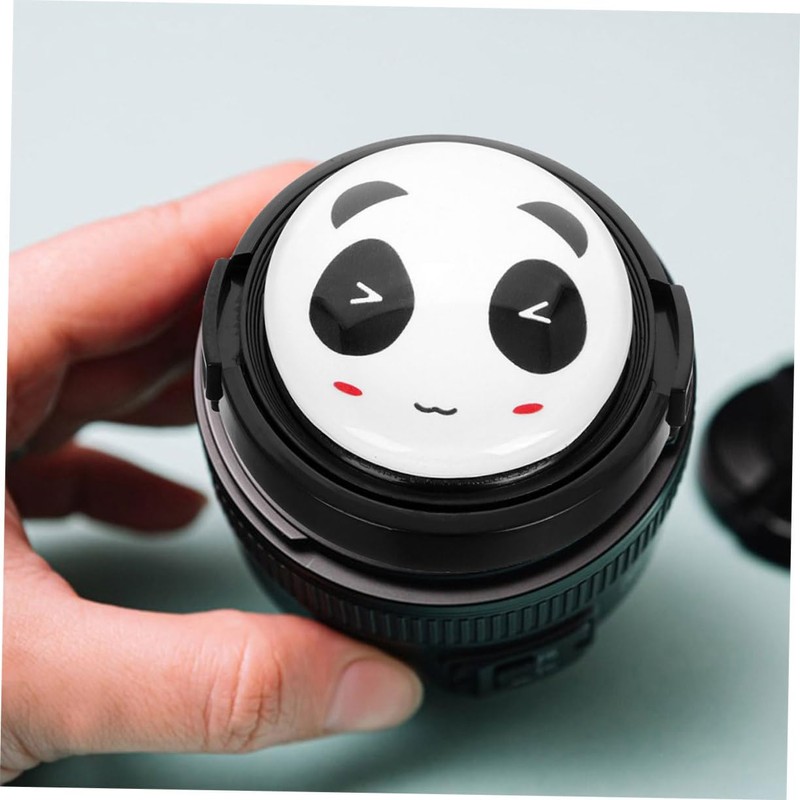 Tofficu 2pcs Panda Design Camera Lens Cap Textured Grip Protective
