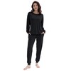 Joyaria Long Sleeve Pajamas for Women Bamboo Viscose Pjs Round