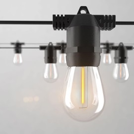 Meticply 27FT*2 Pack LED Outdoor String Lights, IP65 Waterproof, S14 Shatterproof 54FT Outdoor String Lights (Maximum 918FT) Edison Vintage Bulbs Patio, Balcony, Deck, Garden Lights