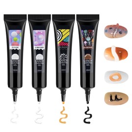 KUIRUNRX® 4 Pieces Gel Nail Art Gel Nails, Acrylic Gel for Nails, Builder Gel for Nails, Nail Sets Gel Nails for Beginners, for All Types of Nail Art, 3D Gel Nail Art (10 ml)