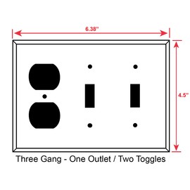 Art Plates - 3-Gang Combination Switch Plate - Outlet/Toggle/Toggle - Las Vegas Strip