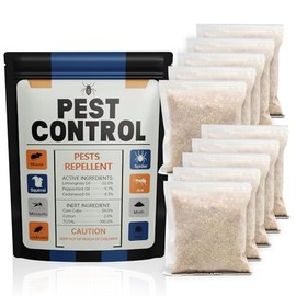 Pest Control Pouches, Peppermint Mouse Repellent, Mosquito Repellent, Nature Repel Rodents, Mouse, Mice, Rats, Ant, Roach, Moths & Other Pest for Indoor & Outdoor Use - 10 Pouches