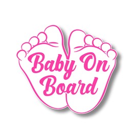 2OWLS Baby on Board Girl Vinyl Decal Sticker 18 cm (7 Inches) for Cars and Windows