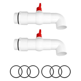 QWORK 2" Drum Faucet Plastic Barrel Faucet with EPDM Gasket for 55 Gallon Drum, 2 Pack