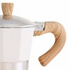 Aluminum Coffee Pot with Wood Grain Handle Moka Coffee Pot