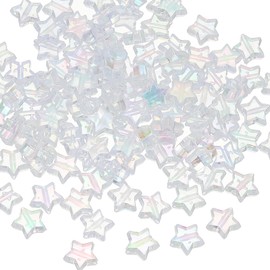 PATIKIL 11mm Crystal Star Beads, 400 Pcs Star Bead Acrylic Spacers Bead Star Shaped Charm Pendants for Jewelry Making Bracelet Necklace DIY Crafts, Clear