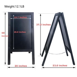 HUAZI Chalkboard Sign 40x20'' Double-Sided Display Chalk Board Signs A Frame Chalkboards with Liquid & Solid Chalk for Cafeteria Street Party Restaurant