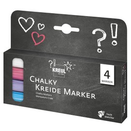 KREUL 22707 Chalky Chalk Marker Set of 4, Multi-Colour