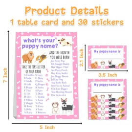 What's Your Puppy Name Game, Puppy Name Game, 1 Game Sign and 30 Name Stickers, Birthday Game for Kids and Adult Parties, Puppy Party Decorations, Girl Puppy Party, Dog Party