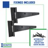 IRONTITE® 1 Pair Black T Hinges 150mm (6”), Gate Hinges