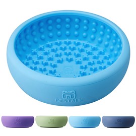 Dog Lick Bowl, Bestalk Anxiety Relief Lick Mat for Dogs, Non-Slip Freeze Licking Bowl Enrichment Puzzle Feeder for Distraction, BPA Free Silicone, Dishwasher Safe (Light Blue,S)