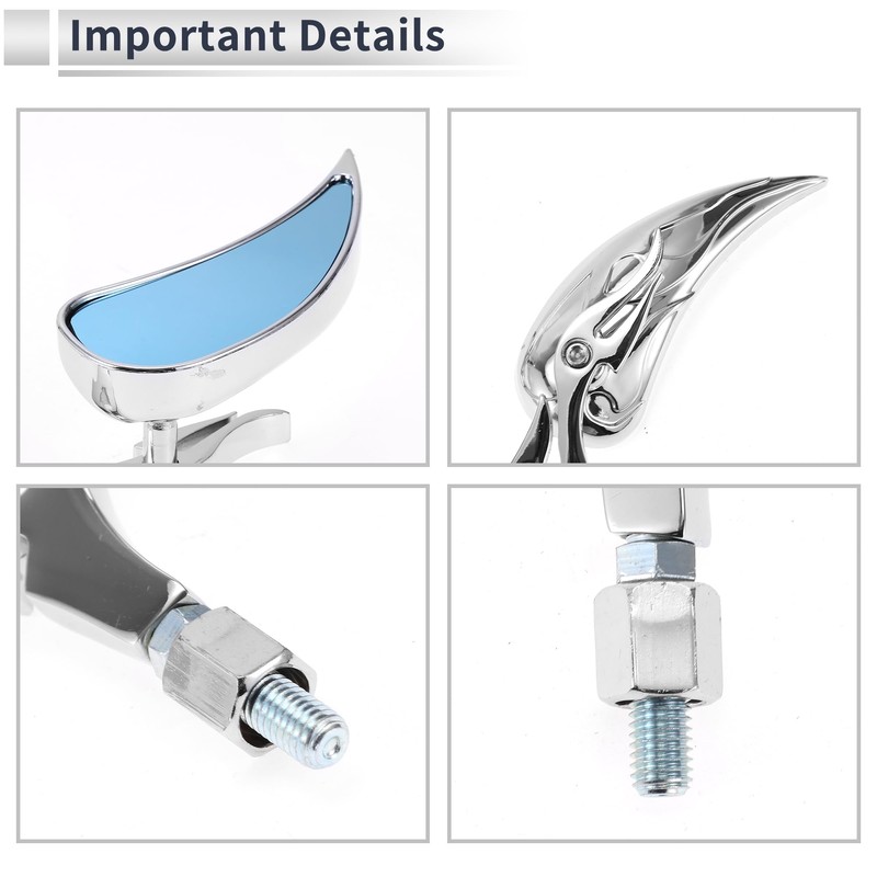 X AUTOHAUX 1 Set Universal Motorcycle Rear View Mirrors Adjustable