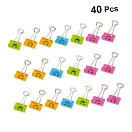 Operitacx 40 Pcs Small Binder Clips Stainless Steel Binder Clips Decorative Binder Metal Paper Clip Big Binder Clip Mini Binder Clips Mini Paper Clips Office Stationary Cartoon Wallet