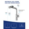 Kitchen Faucet with Pull Down Sprayer,Brushed Nickel Waterfall Single Hole
