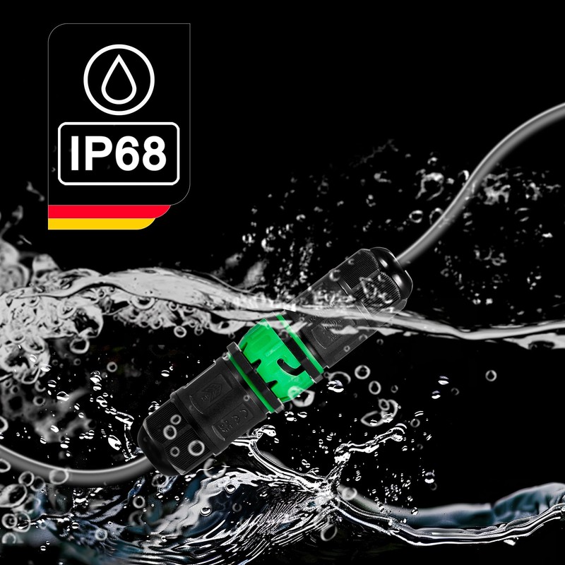 3-Pin Quick Connector Cable Connector Waterproof IP68 Earth Cable Connector
