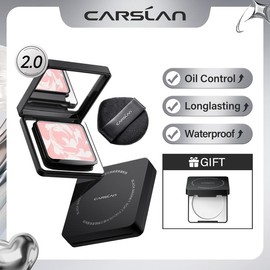 [2.0]CARSLAN Black Magnet Soft Focus Powder, 24H Longlasting Translucent Pressed Setting Powder, Oil Control, Waterproof, Sweatproof, Poreless Powder:_02 For Oily/Combo Oily Skin