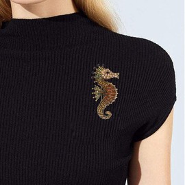 SHIDXIB 3Pcs Sparkling Fashion Marine Animal Brooch Corsage Pin Accessories Rhinestone Sea Horse Brooch Pin